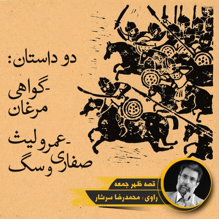 جلد کتاب صوتی گواهی مرغان / عمرو لیث صفاری و سگ