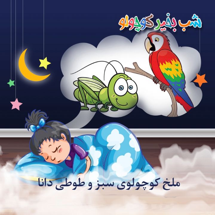 جلد کتاب صوتی ملخ کوچولوی سبز و طوطی دانا