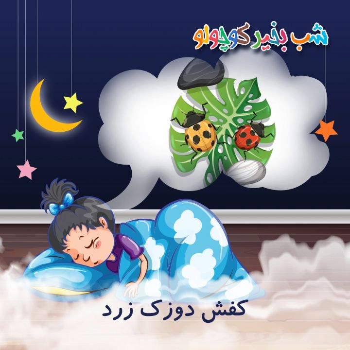 جلد کتاب صوتی کفش دوزک زرد